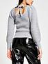  image of river-island-bow-back-knitted-jumper-grey