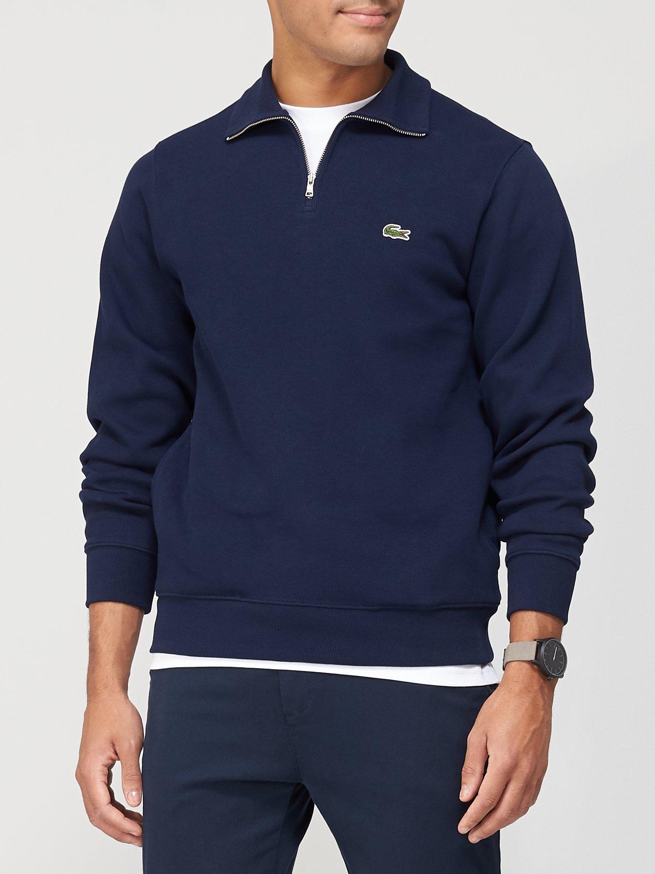 undefined Fleece Quarter Zip Sweat Top - Dark Blue