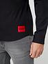  image of hugo-ero3-w-red-patch-logo-shirt-blacknbsp