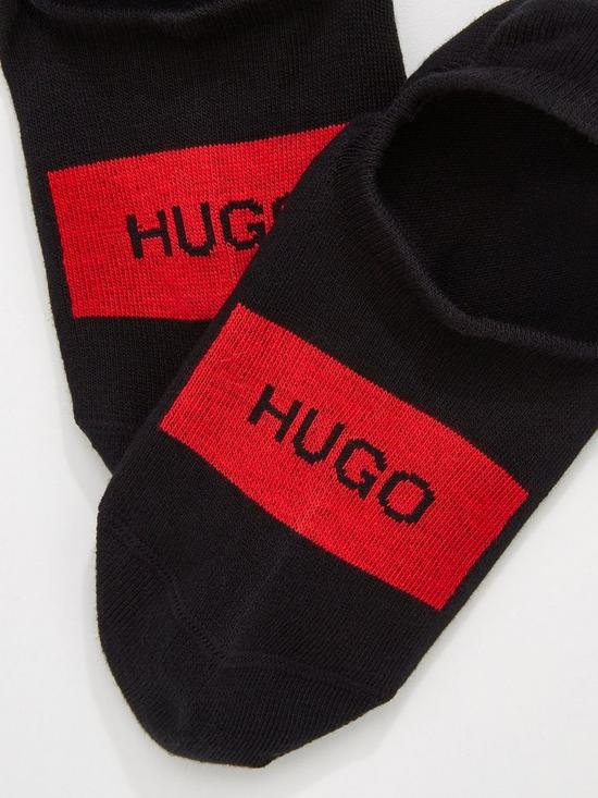stillFront image of hugo-bodywear-2-pack-no-show-socks-black