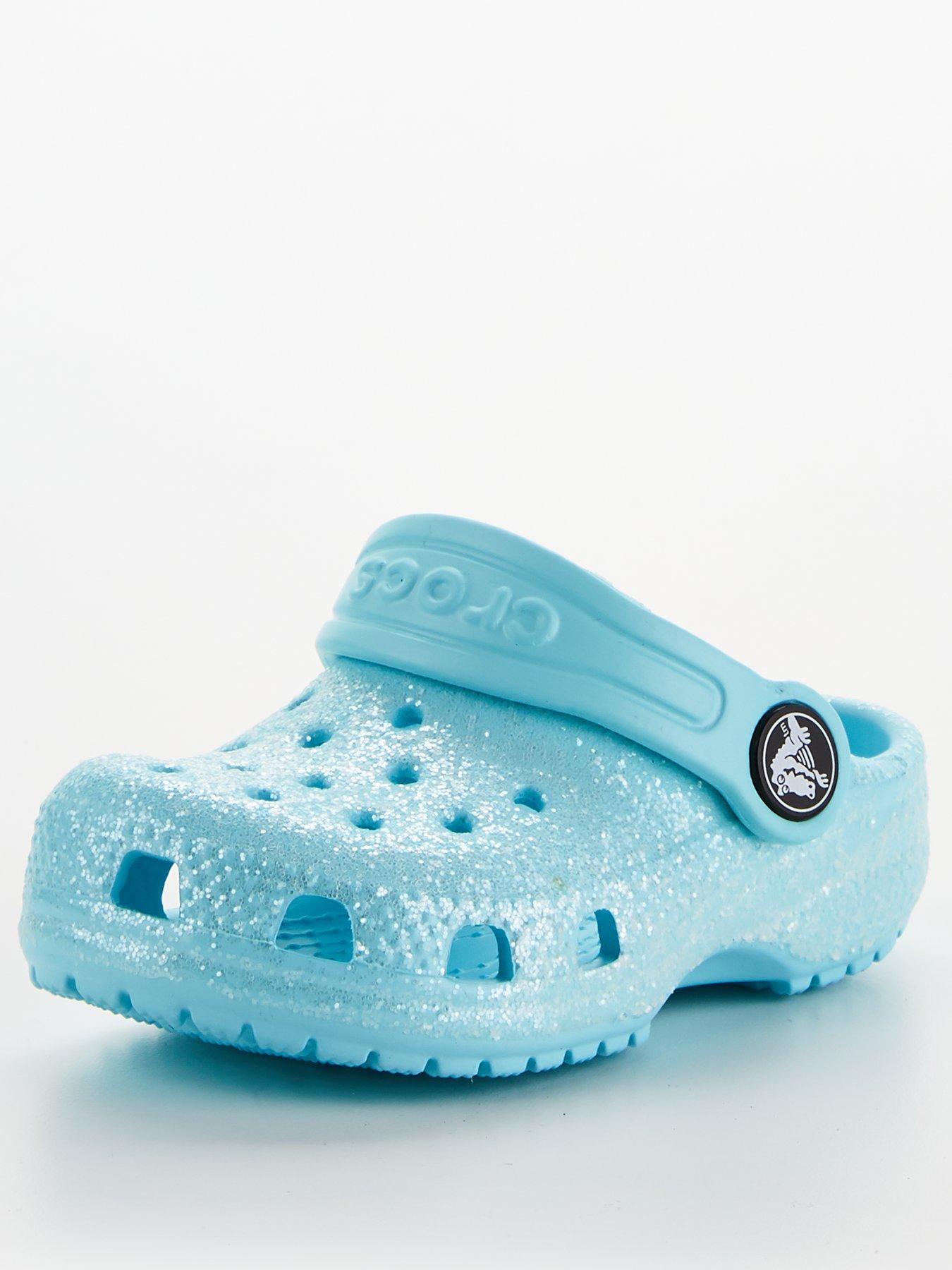 crocs blue glitter