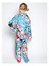  image of minijammies-girls-hannah-floral-print-long-sleeve-pyjama-set-blue