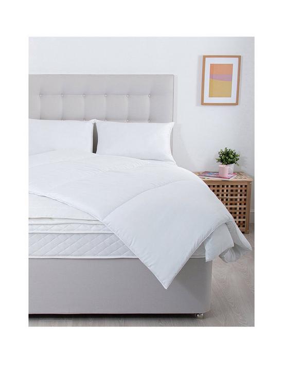 stillFront image of silentnight-ultrabounce-135-tog-duvet-pillow-pair-and-mattress-topper-bedding-bundle-natural