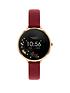  image of radley-series-3-smart-watch-with-gold-dog-print-screen-and-dark-red-strap-ladies-watch