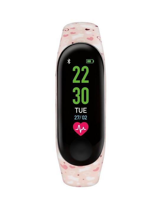 front image of radley-activity-tracker-with-pale-pink-dog-print-silicone-strap-ladies-watch