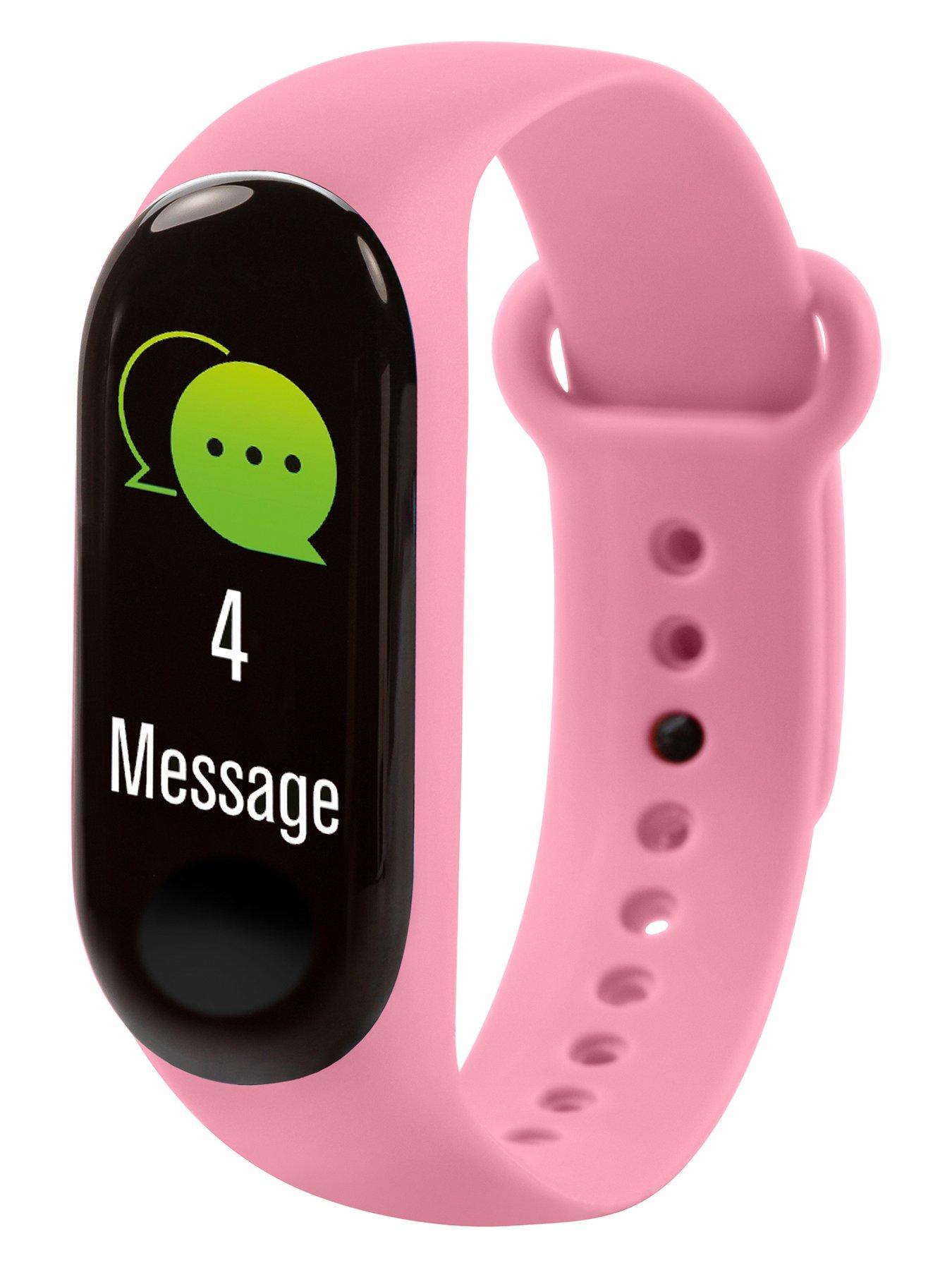  image of tikkers-activity-tracker-digital-dial-pink-silicone-strap-kids-watch