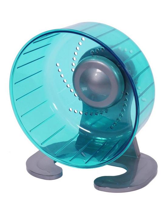 front image of rosewood-pico-small-animal-exercise-wheel-teal