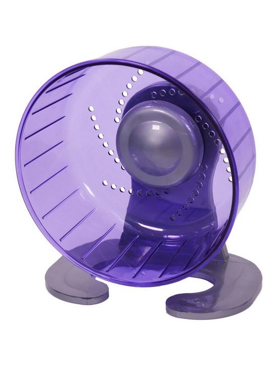 front image of rosewood-pico-small-animal-exercise-wheel-purple