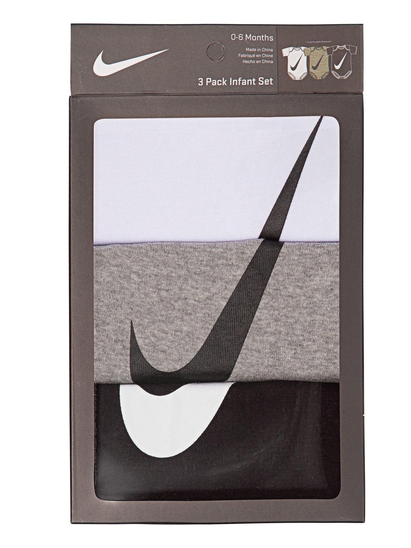 outfit image of nike-baby-boys-swoosh-3-pack-short-sleeve-bodysuits-whitegreyblack