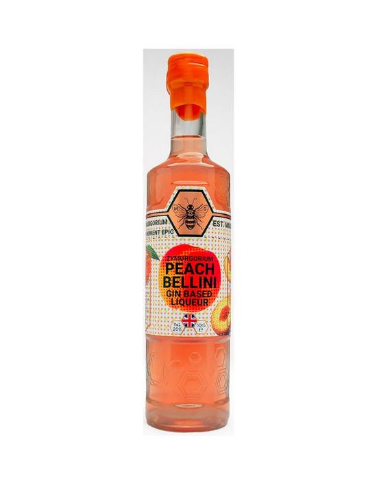 front image of zymurgorium-peach-bellini-gin-based-liqueur-50cl