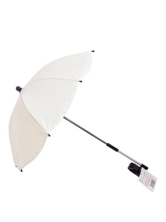 front image of my-babiie-cream-pushchair-parasol