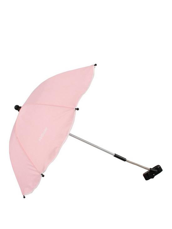 front image of my-babiie-pink-pushchair-parasol