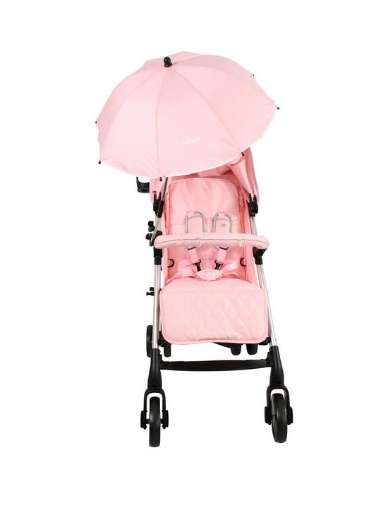 stillFront image of my-babiie-pink-pushchair-parasol