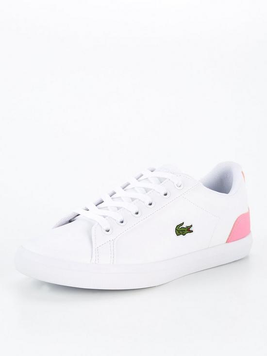 front image of lacoste-lerond-bl-2-trainer-whitepink