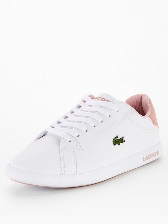front image of lacoste-graduate-0721-trainer-whitepink