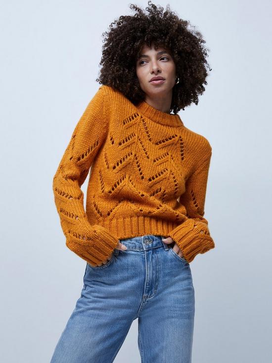 front image of french-connection-josette-crew-neck-jumper-orange