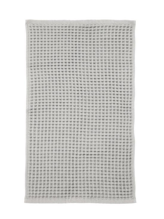 stillFront image of perri-home-waffle-hand-towel-platinum