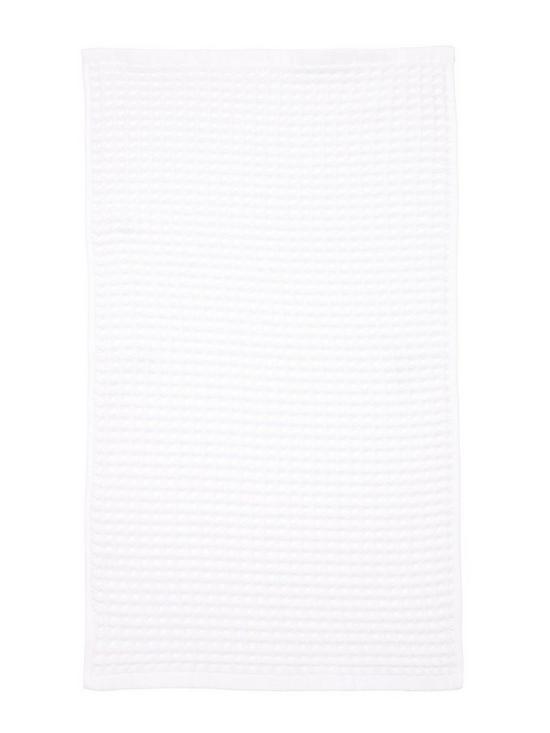 stillFront image of perri-home-waffle-hand-towel-white