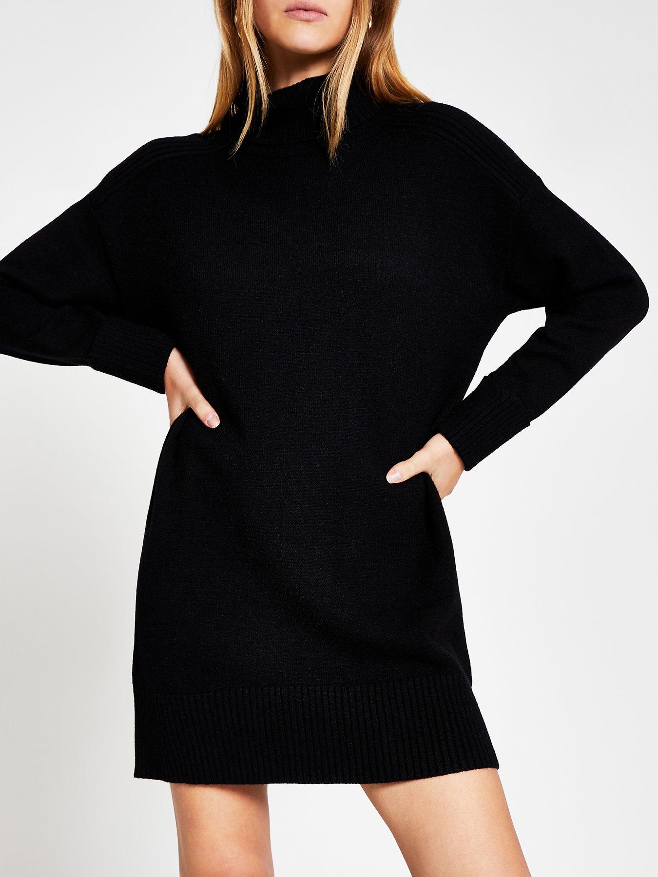 roll neck knitted jumper dress