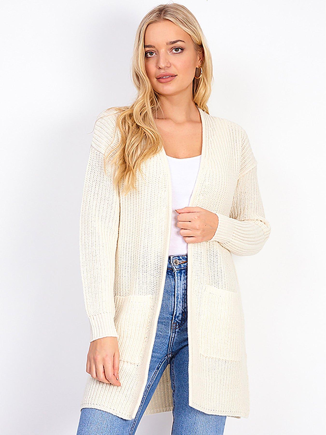 cream edge to edge cardigan