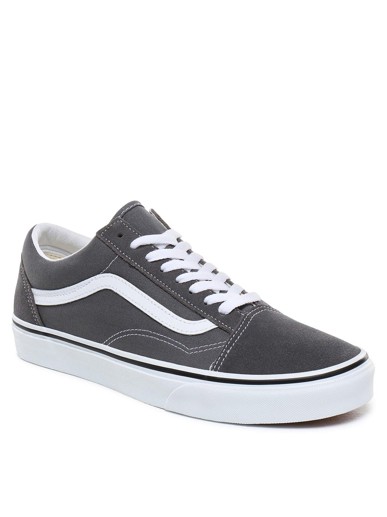 Mens grey and hot sale white vans