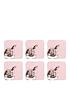  image of royal-worcester-wrendale-pink-rabbit-coasters