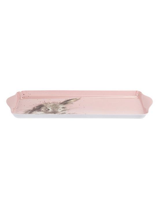 stillFront image of royal-worcester-wrendale-pink-rabbit-sandwich-tray