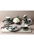  image of portmeirion-speckle-grey-porcelain-16-piece-dinner-set