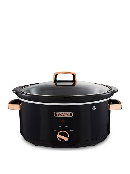 front image of tower-65l-ss-slow-cooker-rose-gold