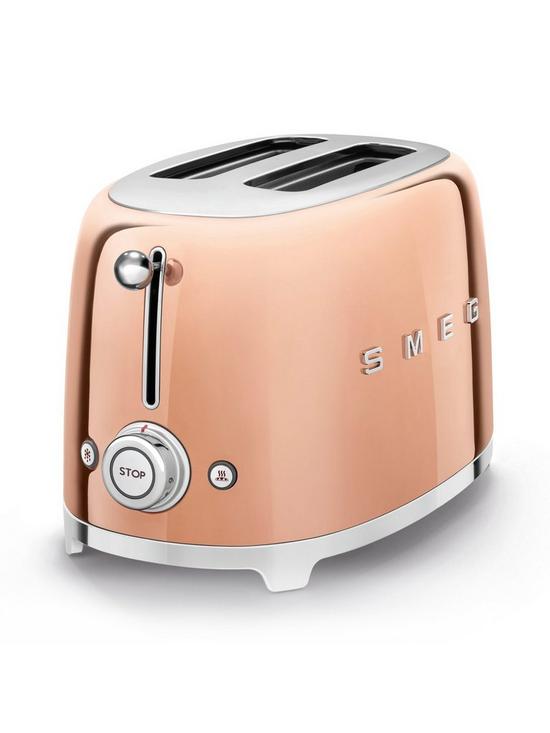stillFront image of smeg-2-slice-toaster-rose-gold-special-edition