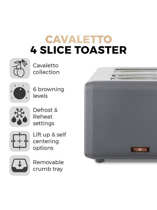 stillFront image of tower-cavaletto-4-slice-toaster-grey-amp-rose-gold