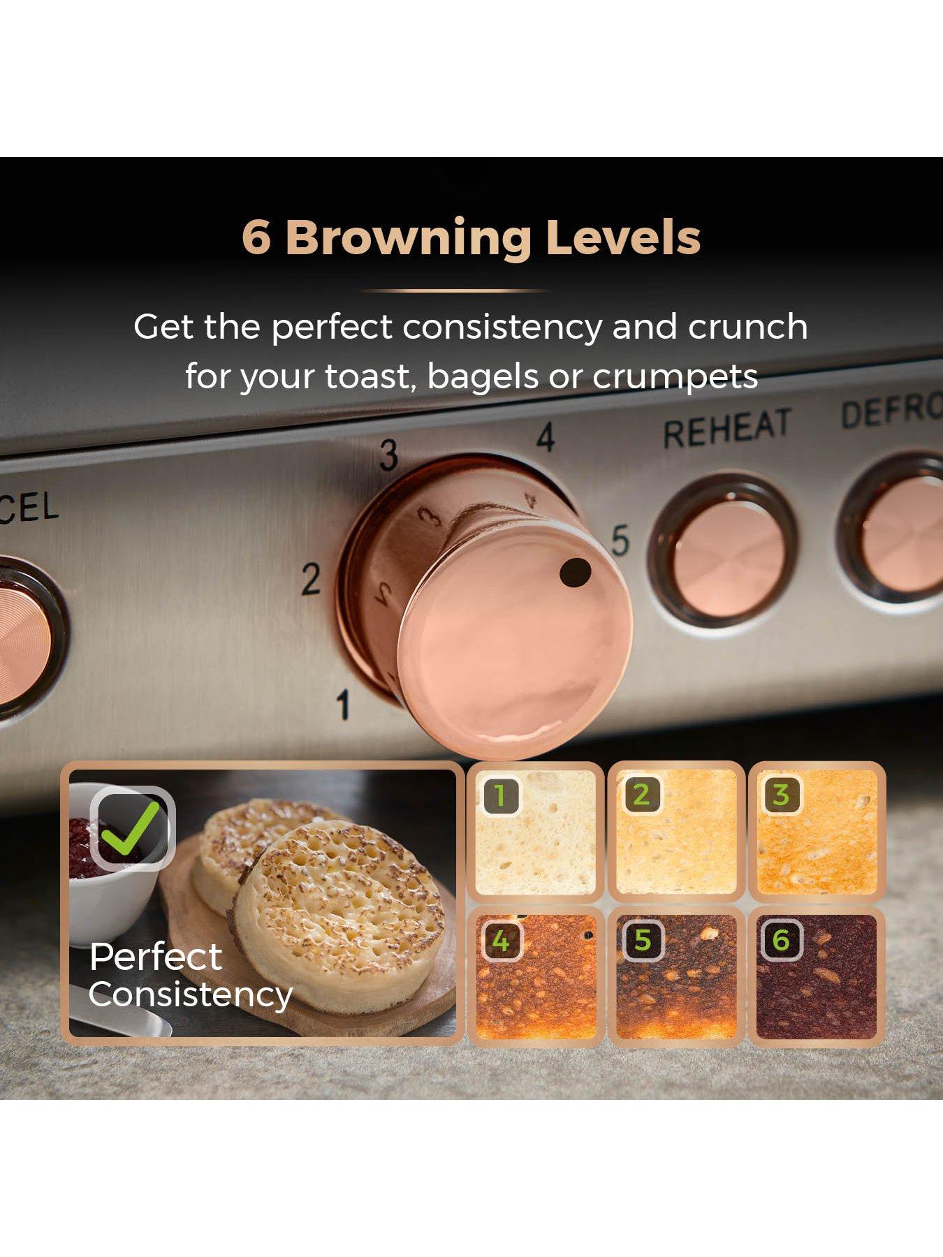 Image 4 of 6 of Tower Cavaletto 4-Slice Toaster - Grey &amp; Rose Gold
