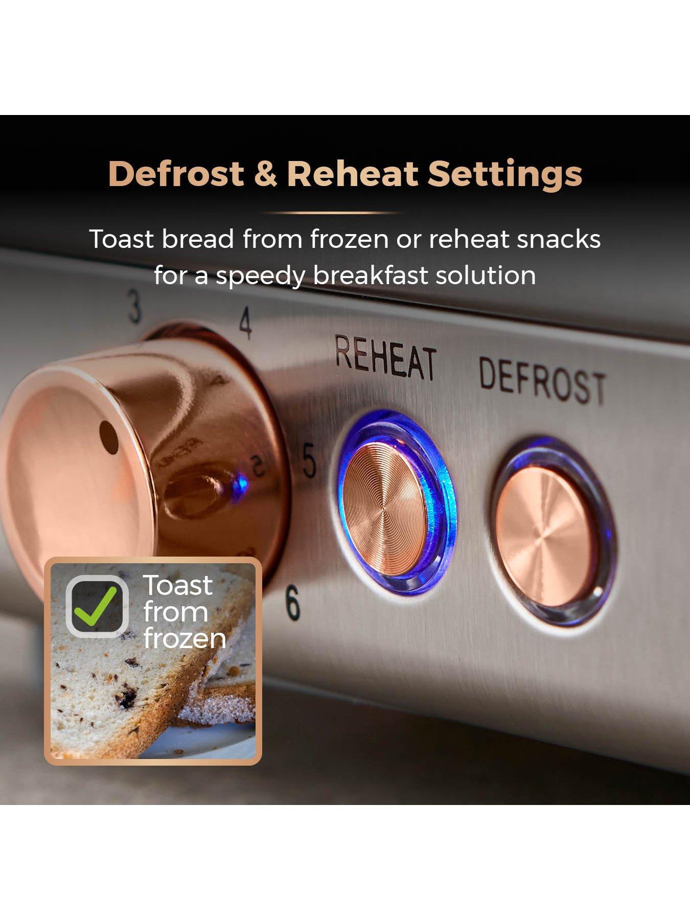 Image 5 of 6 of Tower Cavaletto 4-Slice Toaster - Grey &amp; Rose Gold