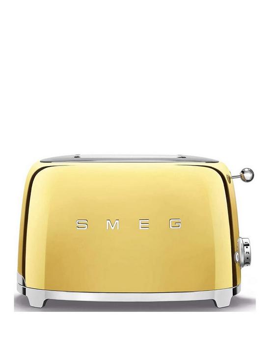 front image of smeg-2-slice-toaster-gold-special-edition