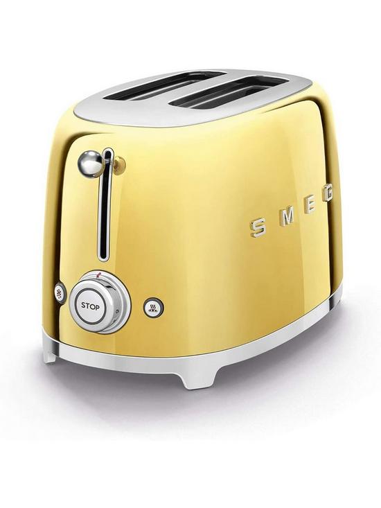 stillFront image of smeg-2-slice-toaster-gold-special-edition