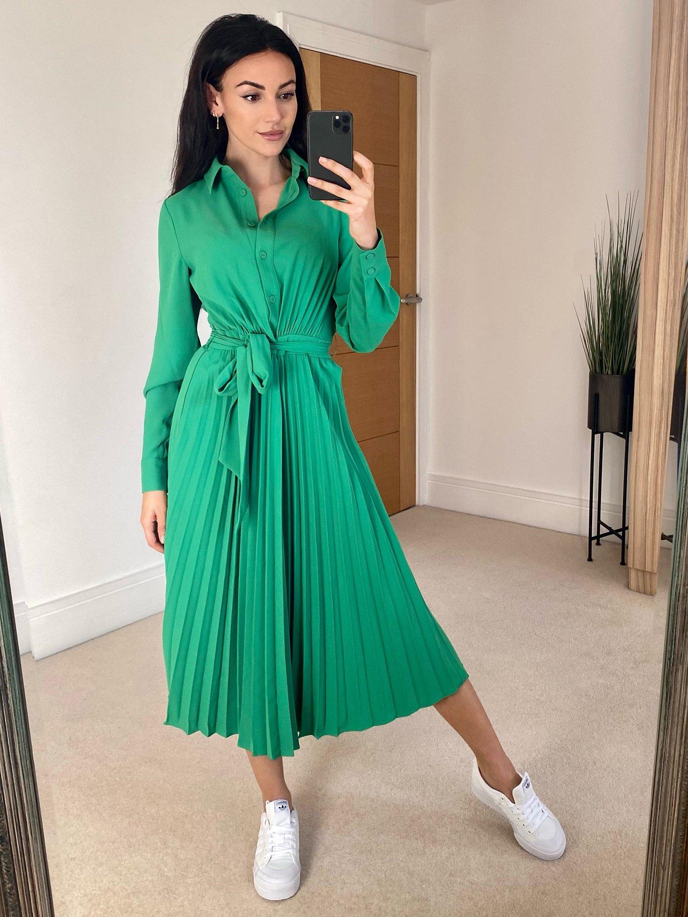 michelle keegan pleated dress