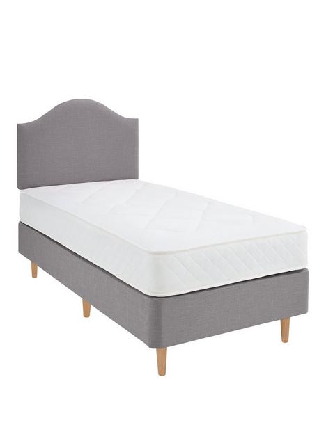shire-beds-princess-divan-with-headboard-and-mattress-grey