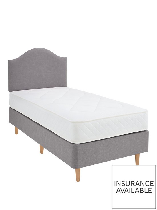 front image of shire-beds-princess-divan-with-headboard-and-mattress-grey