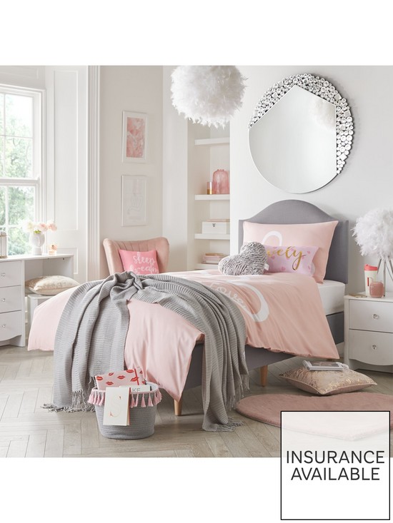 stillFront image of shire-beds-princess-divan-with-headboard-and-mattress-grey