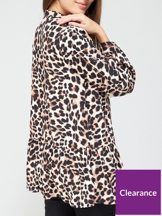 stillFront image of v-by-very-tiered-printed-longline-blouse-animal-printnbsp