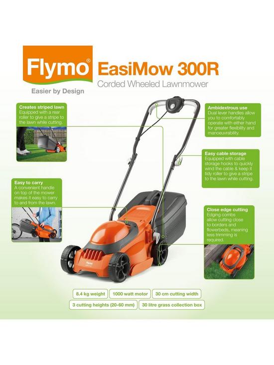 stillFront image of flymo-easimow-300r-corded-rotary-lawnmower-amp-mini-trim-corded-grass-trimmer-kit