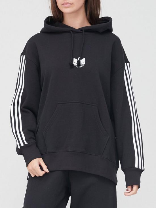 front image of adidas-originals-3d-trefoil-oversized-hoodie-black