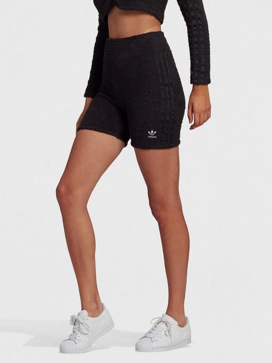 front image of adidas-originals-relaxed-risque-soft-knit-short-black