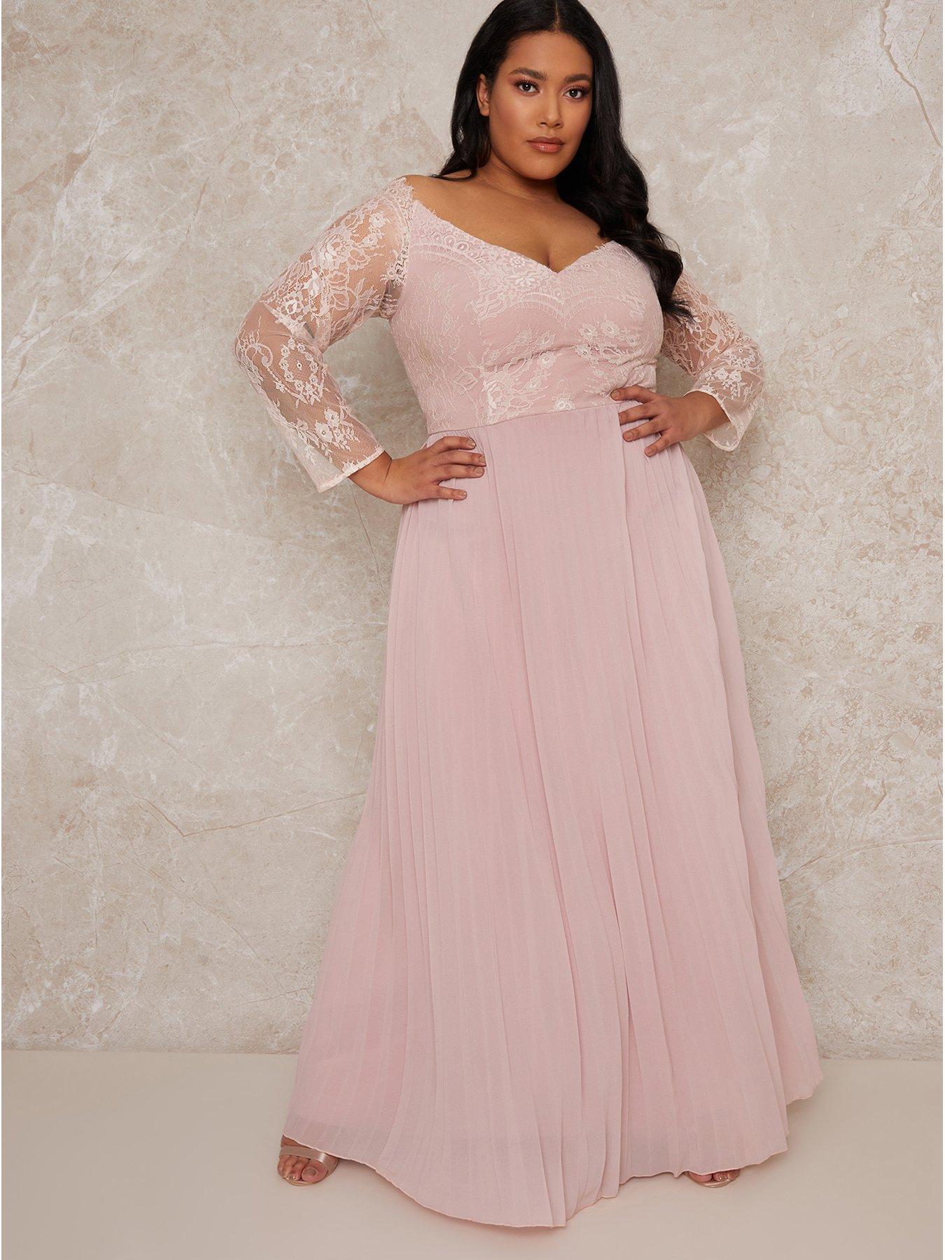 blush pink plus size maxi dress