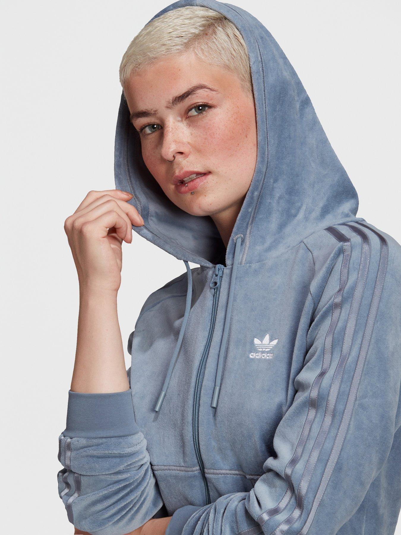 adidas velour zip hoodie