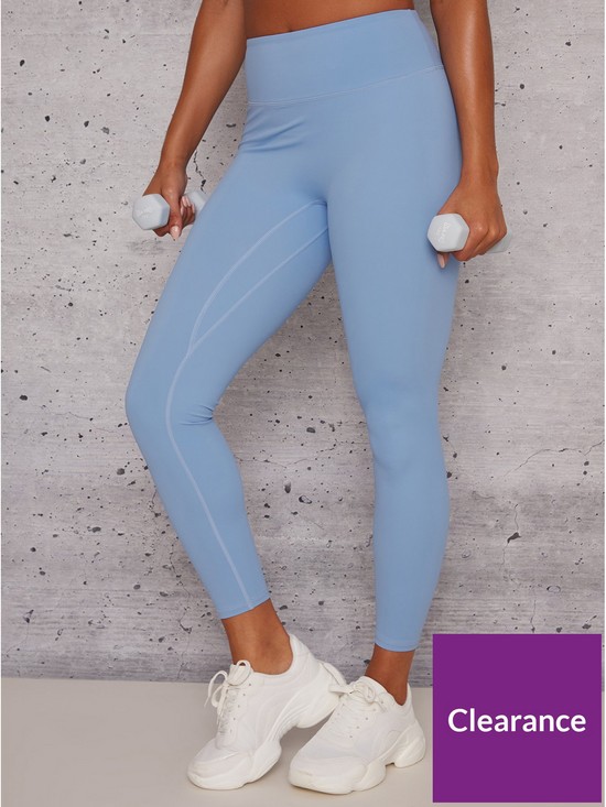 front image of chi-chi-london-amy-leggings-blue