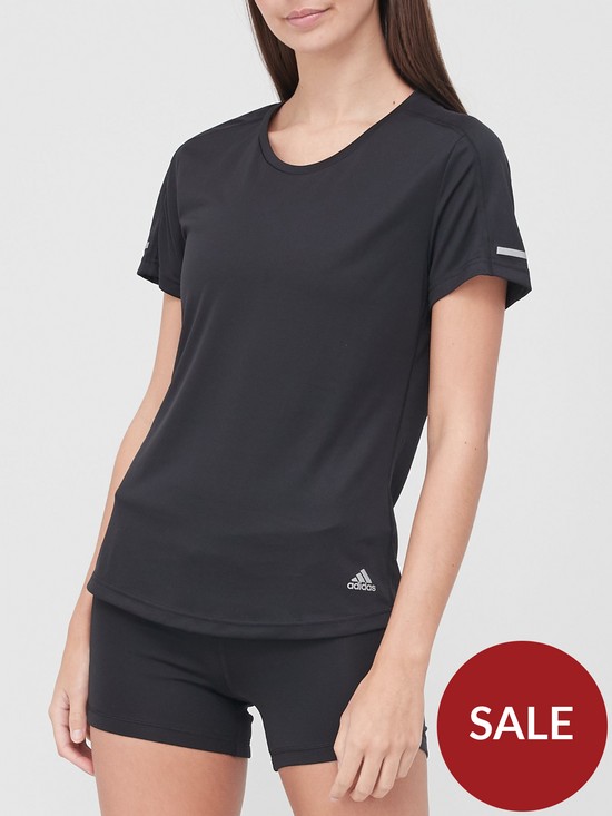 front image of adidas-aktiv-response-running-womens-t-shirt-black