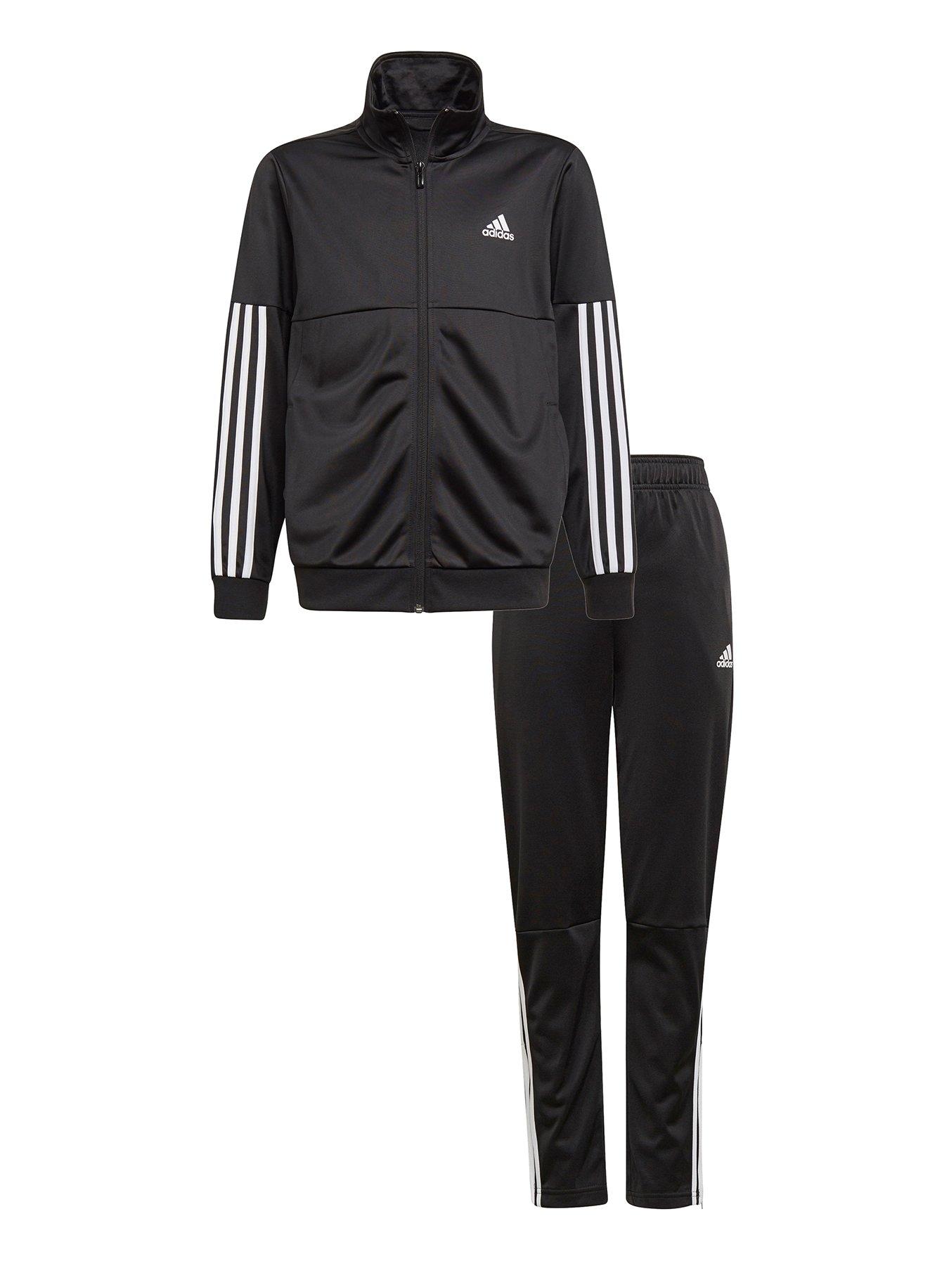 adidas Sportswear Womens 3 Stripe Tracksuit - Black/White