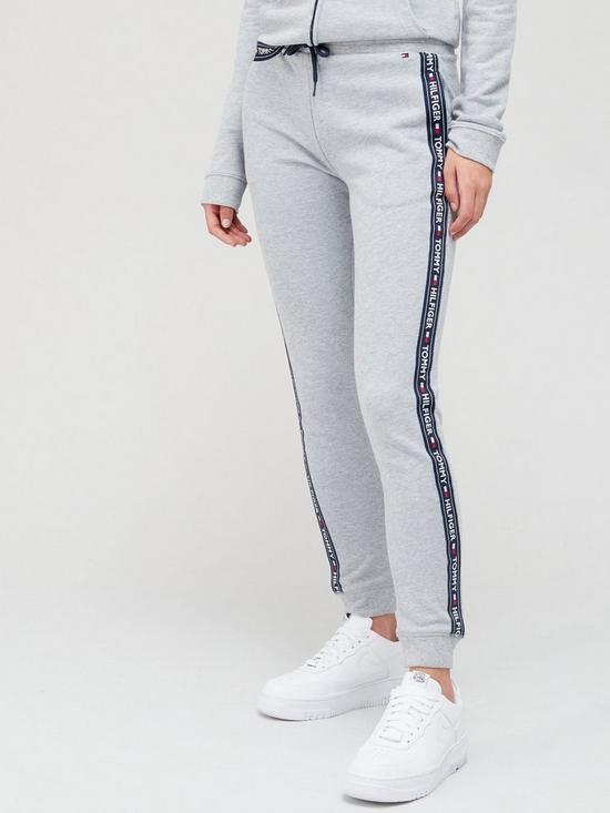 front image of tommy-hilfiger-tape-track-pant-grey