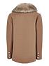  image of river-island-girls-faux-fur-collar-double-breasted-coat-beige